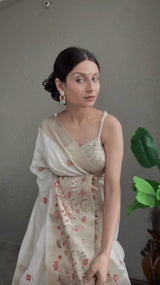 Tissue Silk Saree with Resham Weaving & Zari Border