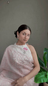 Pastel Super Net Kota Saree with Resham Embroidery