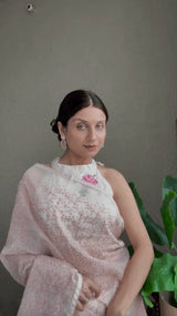 Pastel Super Net Kota Saree with Resham Embroidery