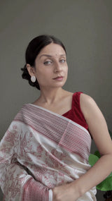 Semi Silk Saree with Resham Embroidery & Classic Woven Border