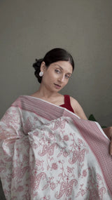 Semi Silk Saree with Resham Embroidery & Classic Woven Border