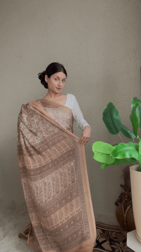 Semi Chiffon Floral Printed Daily Wear Saree