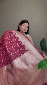 Organza Banarasi Saree with Zari Weaving