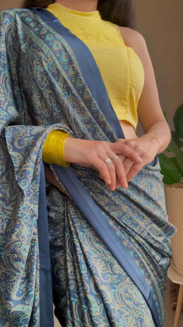 Soft Semi-Crepe Printed Saree