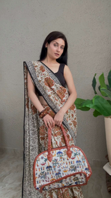 Mulmul Cotton Kalamkari Print Saree