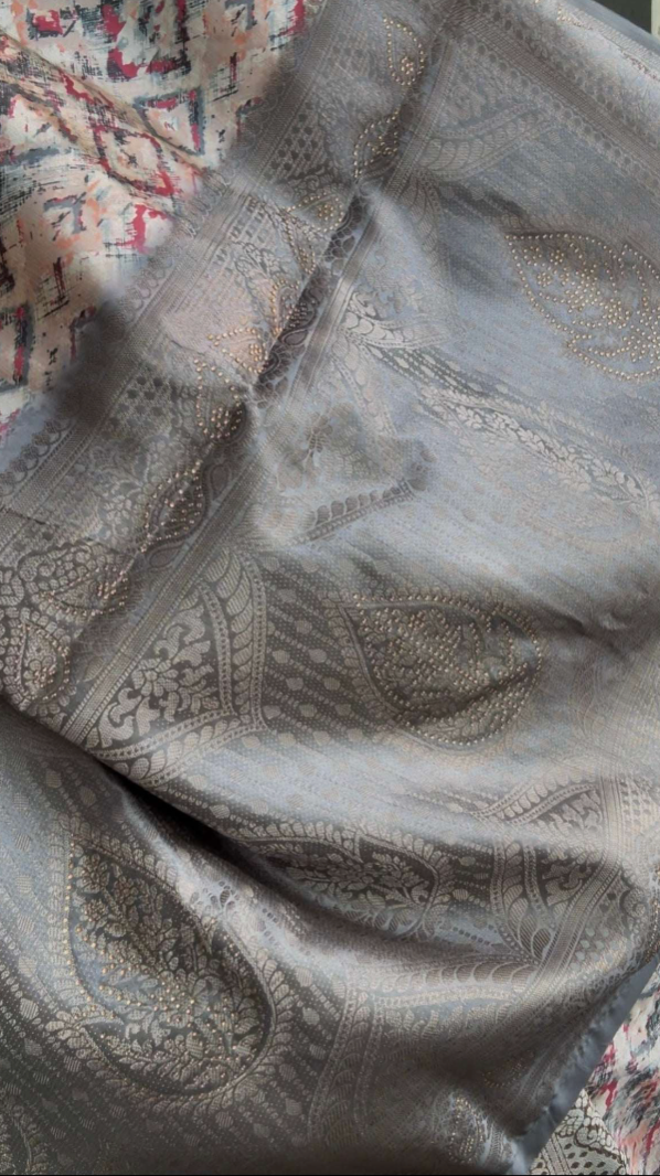 Cotton Silk Digital Print Saree with Zari Border