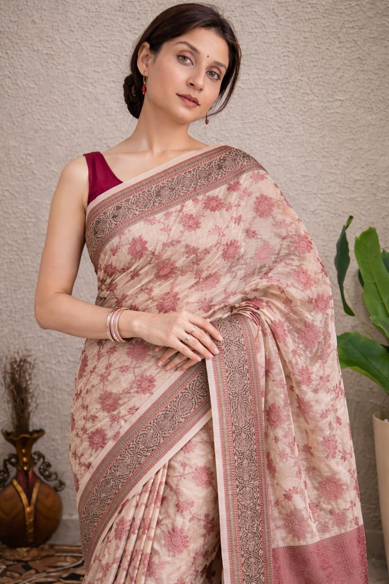 Chanderi Cotton Resham Woven Saree