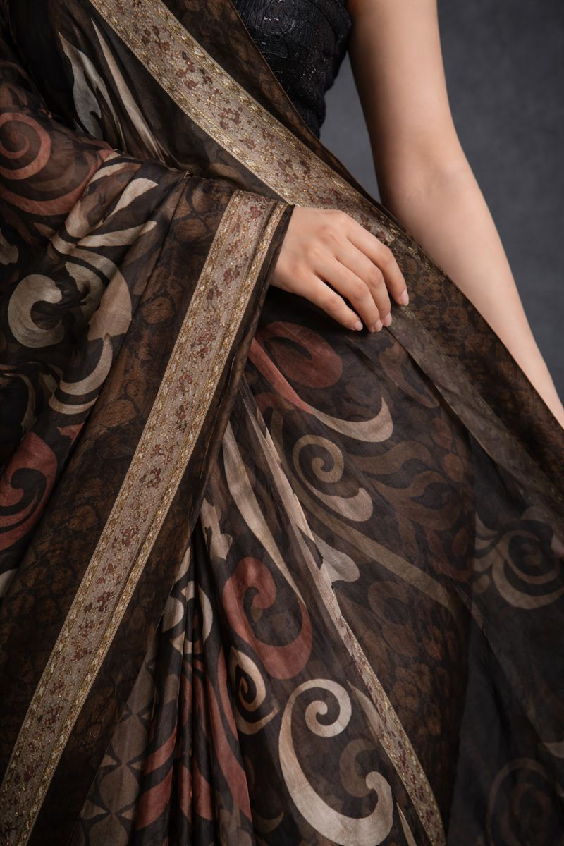 Brasso Chiffon Digital Print Saree