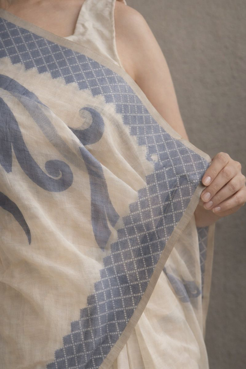 Chanderi Cotton Saree with Subtle Resham Weaving