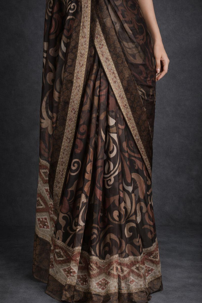Brasso Chiffon Digital Print Saree