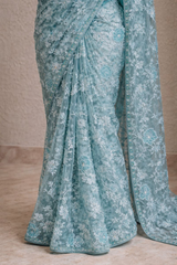 Brasso Organza Floral Print Saree