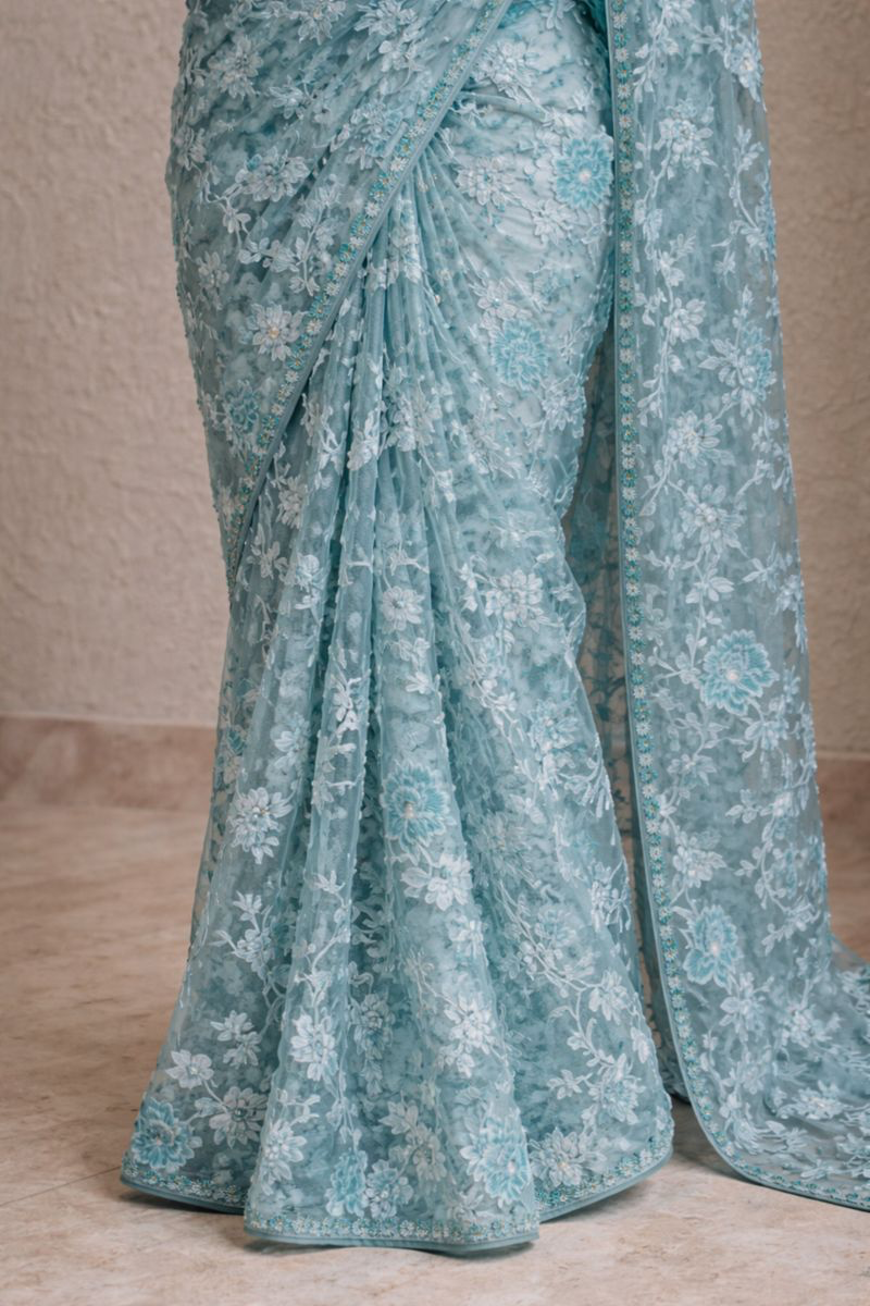 Brasso Organza Floral Print Saree