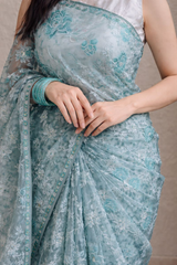 Brasso Organza Floral Print Saree