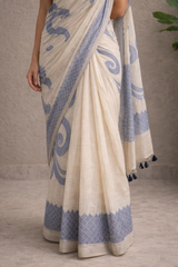 Chanderi Cotton Saree with Subtle Resham Weaving