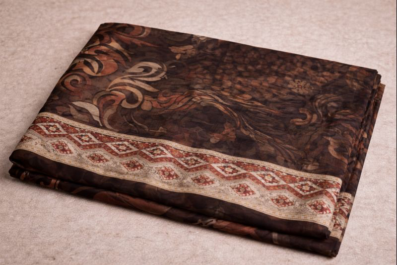 Brasso Chiffon Digital Print Saree