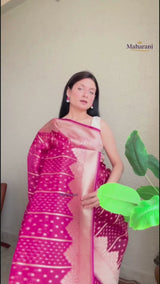 Organza Banarasi Saree with Zari Weaving