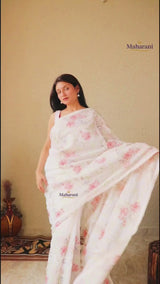 Kota Cotton Saree with Delicate Resham Embroidery