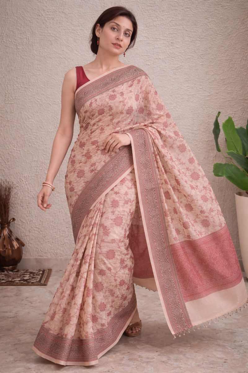 Chanderi Cotton Resham Woven Saree